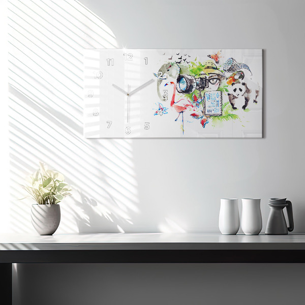 Horizontal wall clock Zoologist