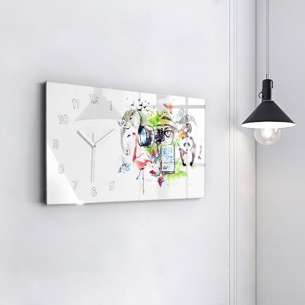 Horizontal wall clock Zoologist