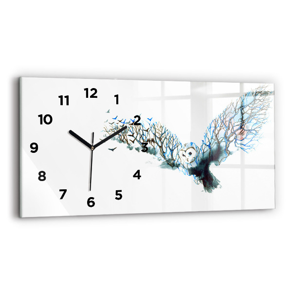 Horizontal wall clock Freedom and Nature of Birds