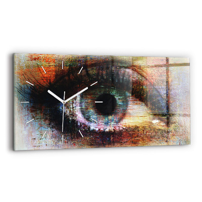 Horizontal wall clock Street Art Eye