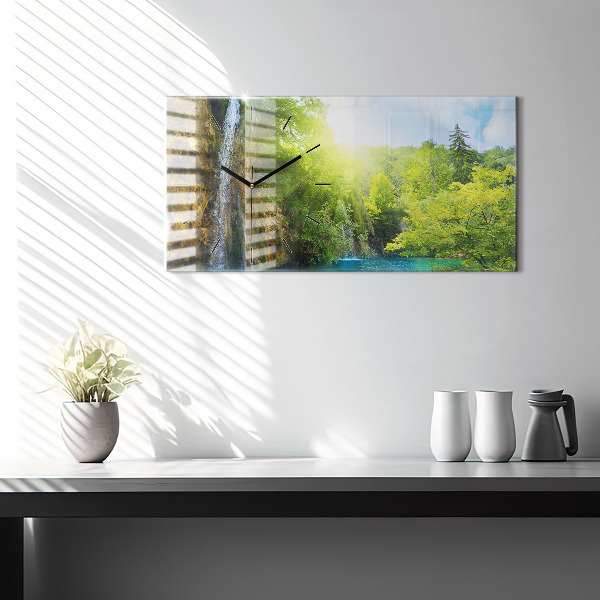 Horizontal wall clock Lagoon Landscape
