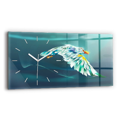 Horizontal wall clock Image of a Flying Eagle
