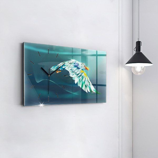 Horizontal wall clock Image of a Flying Eagle