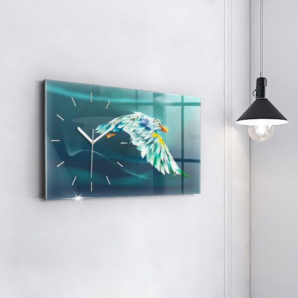 Horizontal wall clock Image of a Flying Eagle