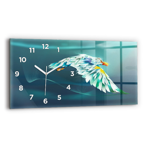 Horizontal wall clock Image of a Flying Eagle