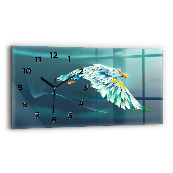 Horizontal wall clock Image of a Flying Eagle