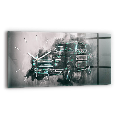 Horizontal wall clock Old School Car