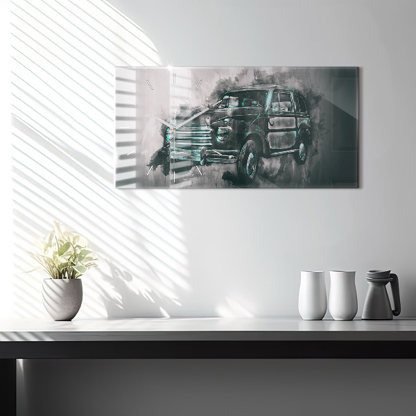 Horizontal wall clock Old School Car