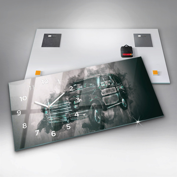 Horizontal wall clock Old School Car