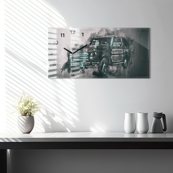 Horizontal wall clock Old School Car