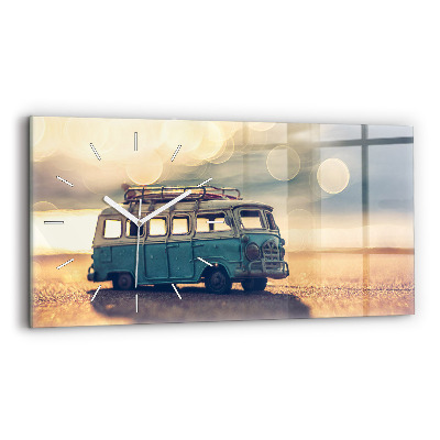 Horizontal wall clock Camper on the beach