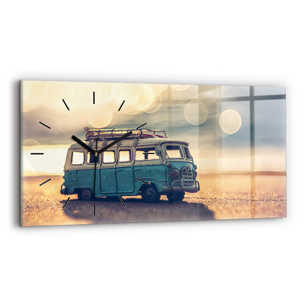 Horizontal wall clock Camper on the beach