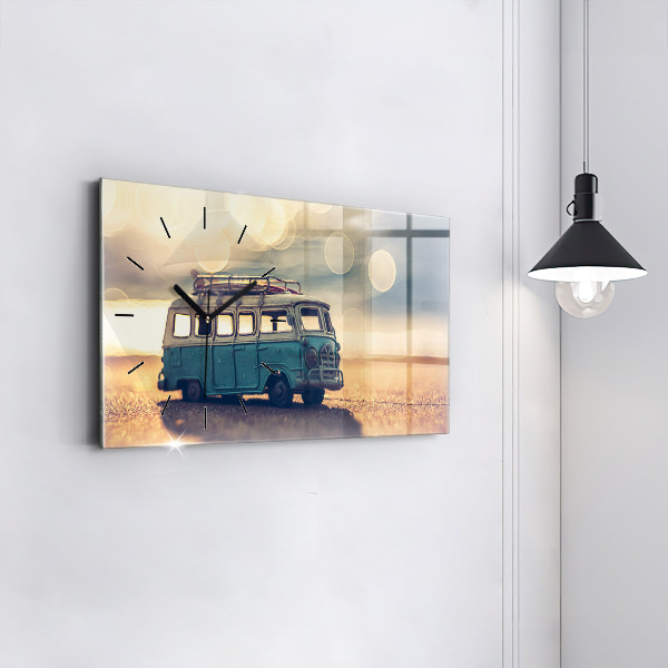 Horizontal wall clock Camper on the beach