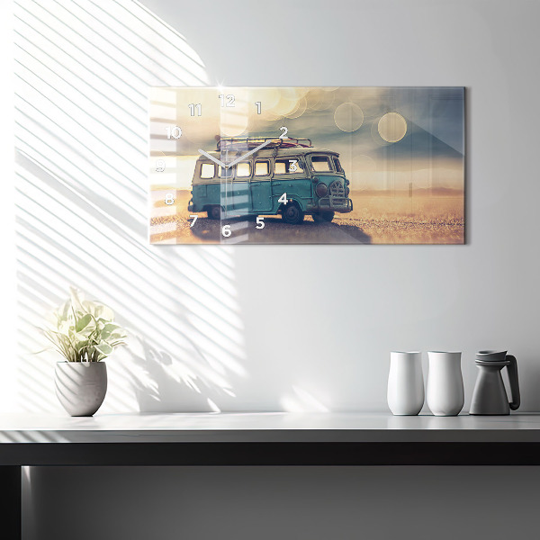 Horizontal wall clock Camper on the beach