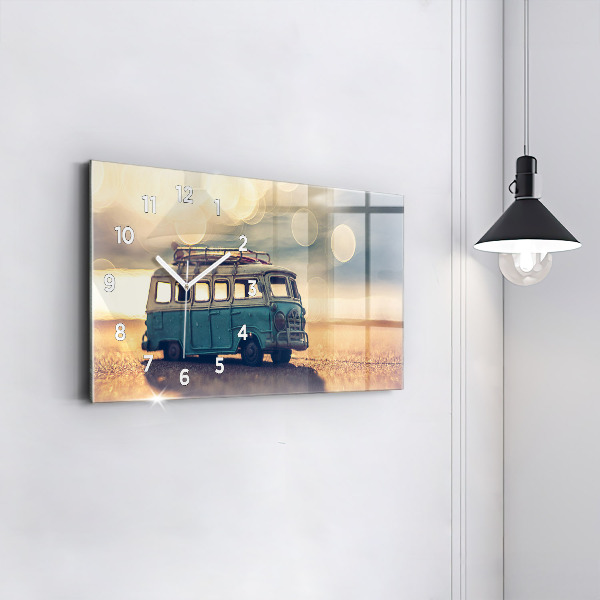 Horizontal wall clock Camper on the beach