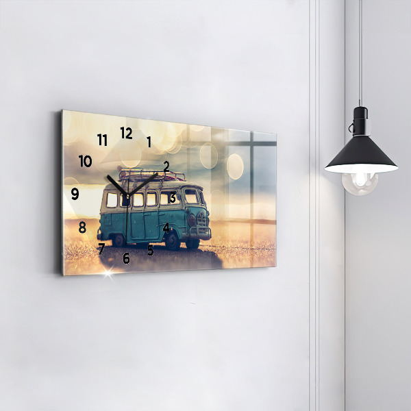 Horizontal wall clock Camper on the beach