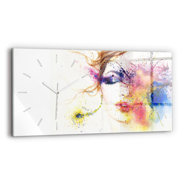 Horizontal wall clock Portrait of a Mysterious Woman