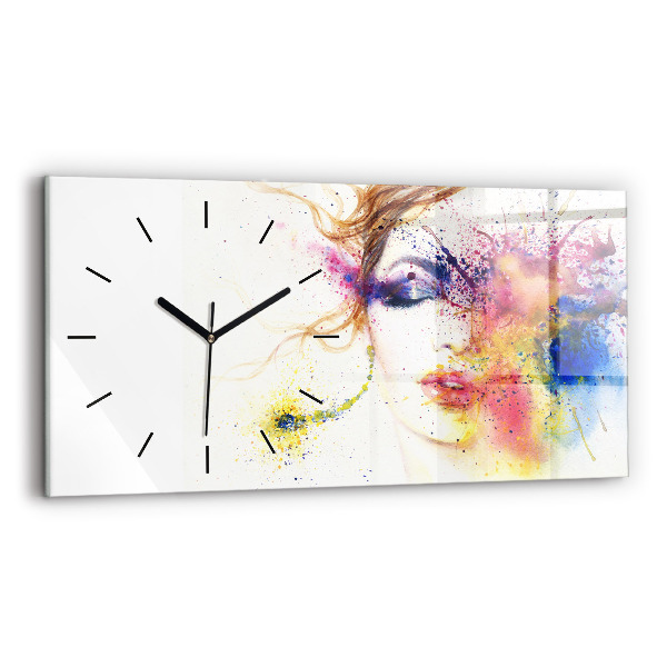 Horizontal wall clock Portrait of a Mysterious Woman