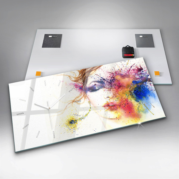 Horizontal wall clock Portrait of a Mysterious Woman