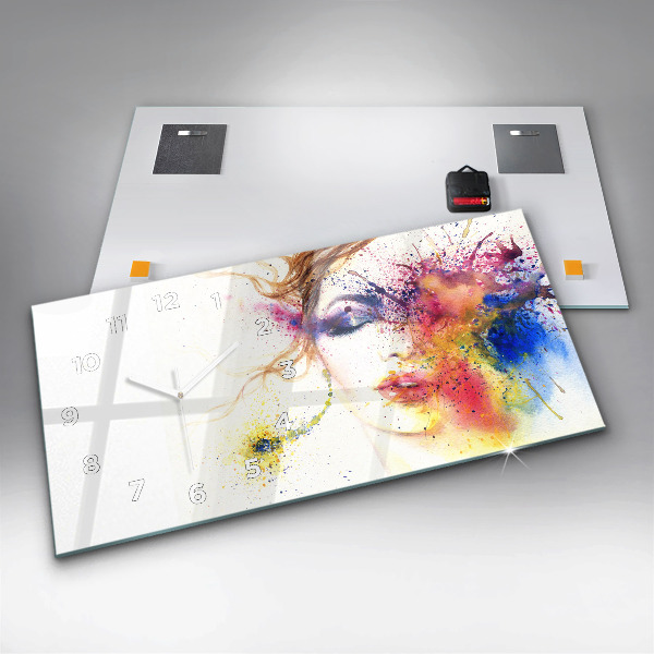 Horizontal wall clock Portrait of a Mysterious Woman