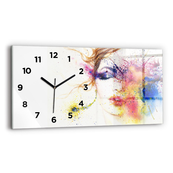 Horizontal wall clock Portrait of a Mysterious Woman