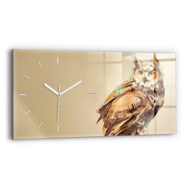 Horizontal wall clock Owl - a sign of wisdom