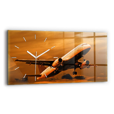 Horizontal wall clock Travel by plane
