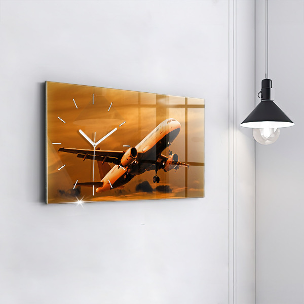 Horizontal wall clock Travel by plane