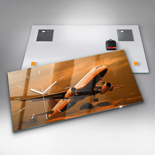 Horizontal wall clock Travel by plane