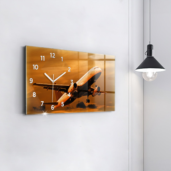 Horizontal wall clock Travel by plane