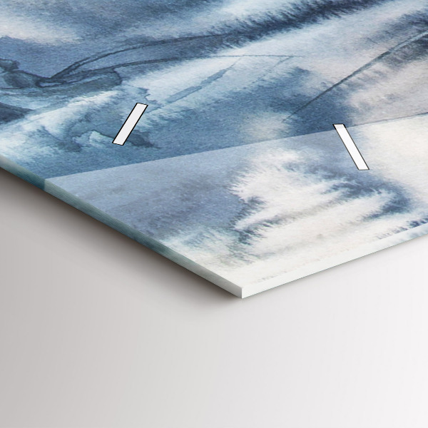 Horizontal wall clock Winter Lake Łódka