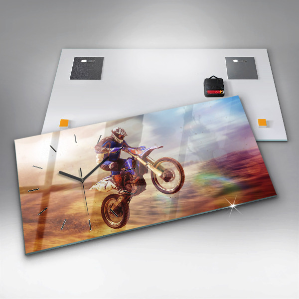 Horizontal wall clock Motocross Enduro