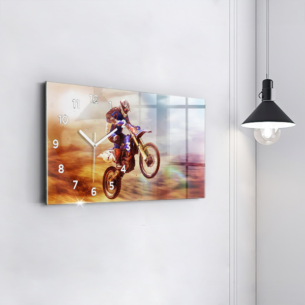 Horizontal wall clock Motocross Enduro