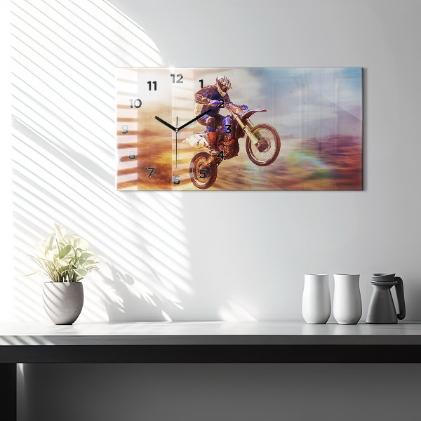 Horizontal wall clock Motocross Enduro