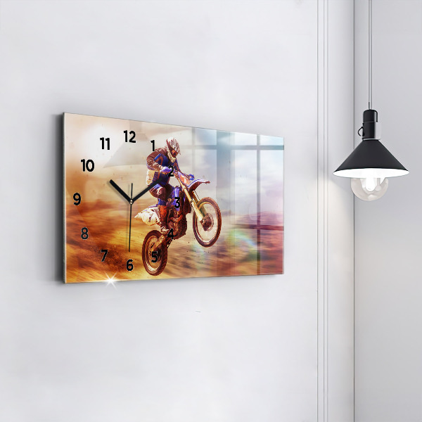 Horizontal wall clock Motocross Enduro