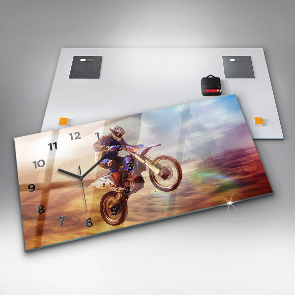 Horizontal wall clock Motocross Enduro