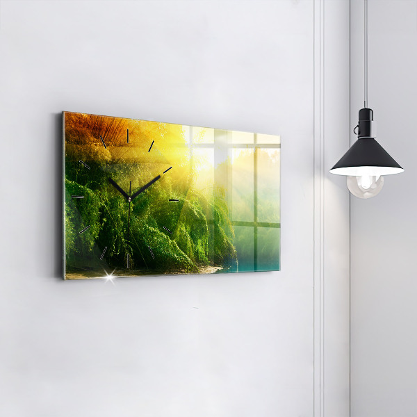 Horizontal wall clock Peaceful nature