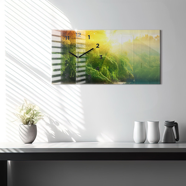 Horizontal wall clock Peaceful nature