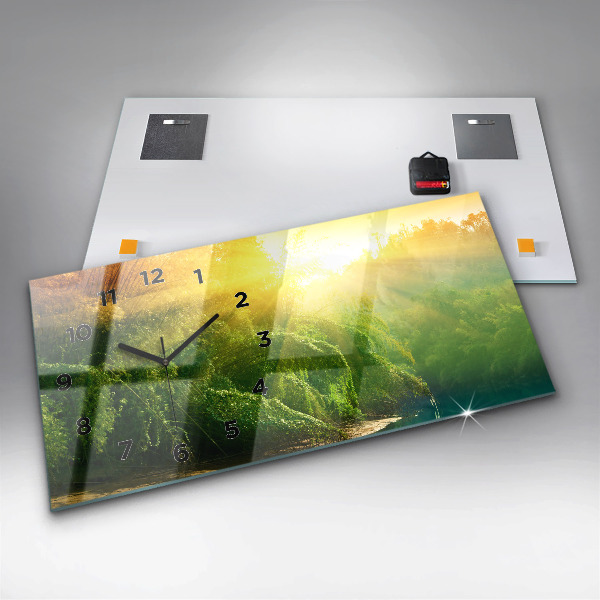 Horizontal wall clock Peaceful nature