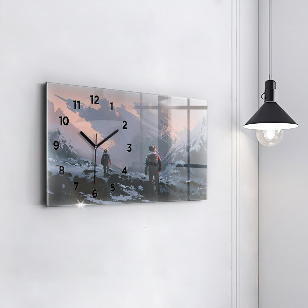 Horizontal wall clock Astronauts Milky Way