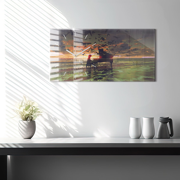 Horizontal wall clock Concert on the beach