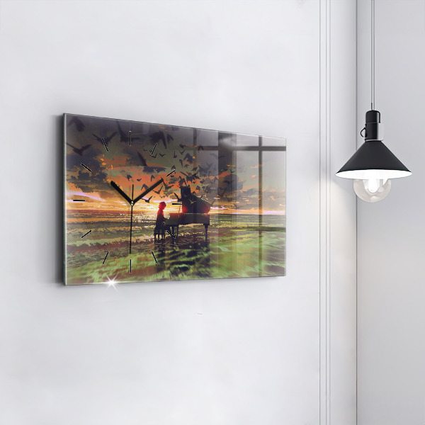 Horizontal wall clock Concert on the beach