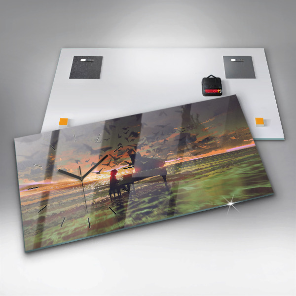 Horizontal wall clock Concert on the beach