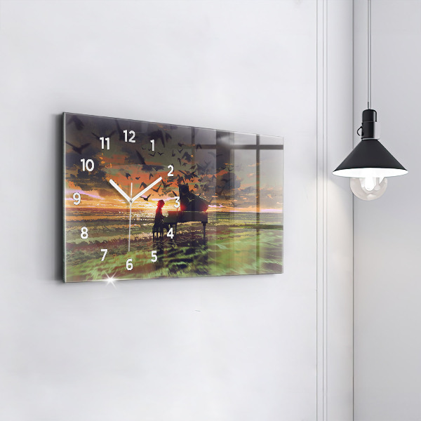Horizontal wall clock Concert on the beach