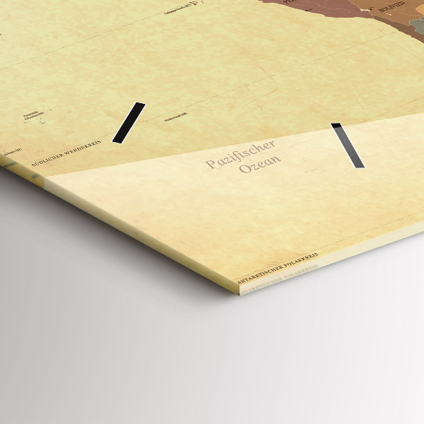 Horizontal wall clock Vintage World Map