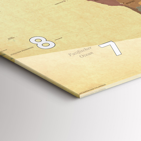 Horizontal wall clock Vintage World Map