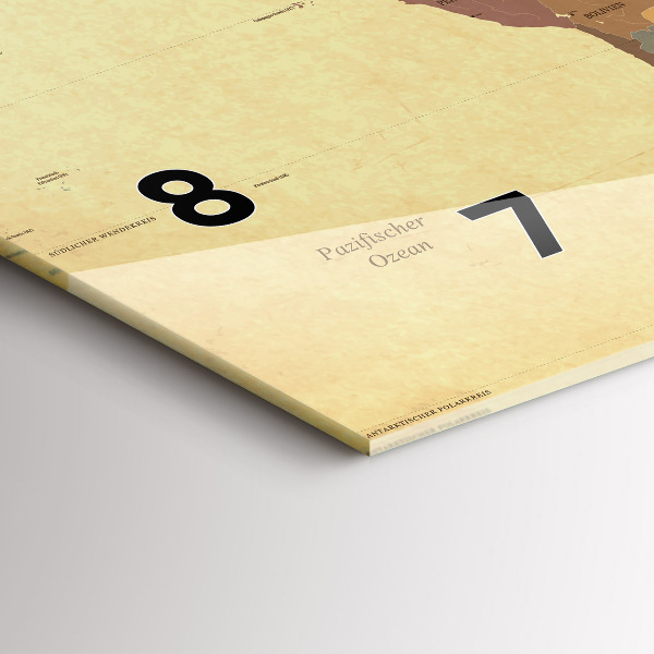 Horizontal wall clock Vintage World Map