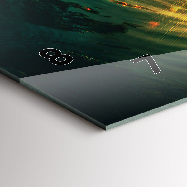 Horizontal wall clock Waves Sunset Perspective