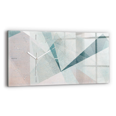 Horizontal wall clock Triangles Abstract Texture