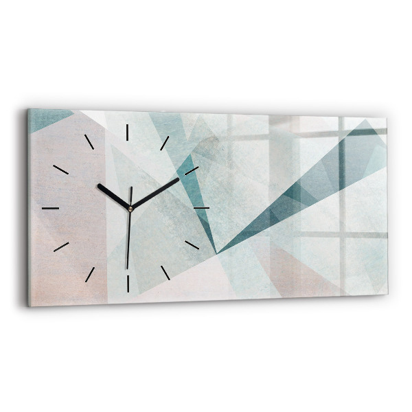Horizontal wall clock Triangles Abstract Texture